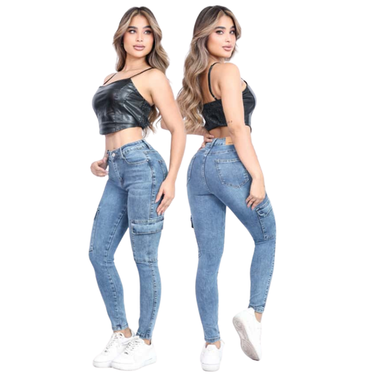 Skinny Cargo Jeans 055S