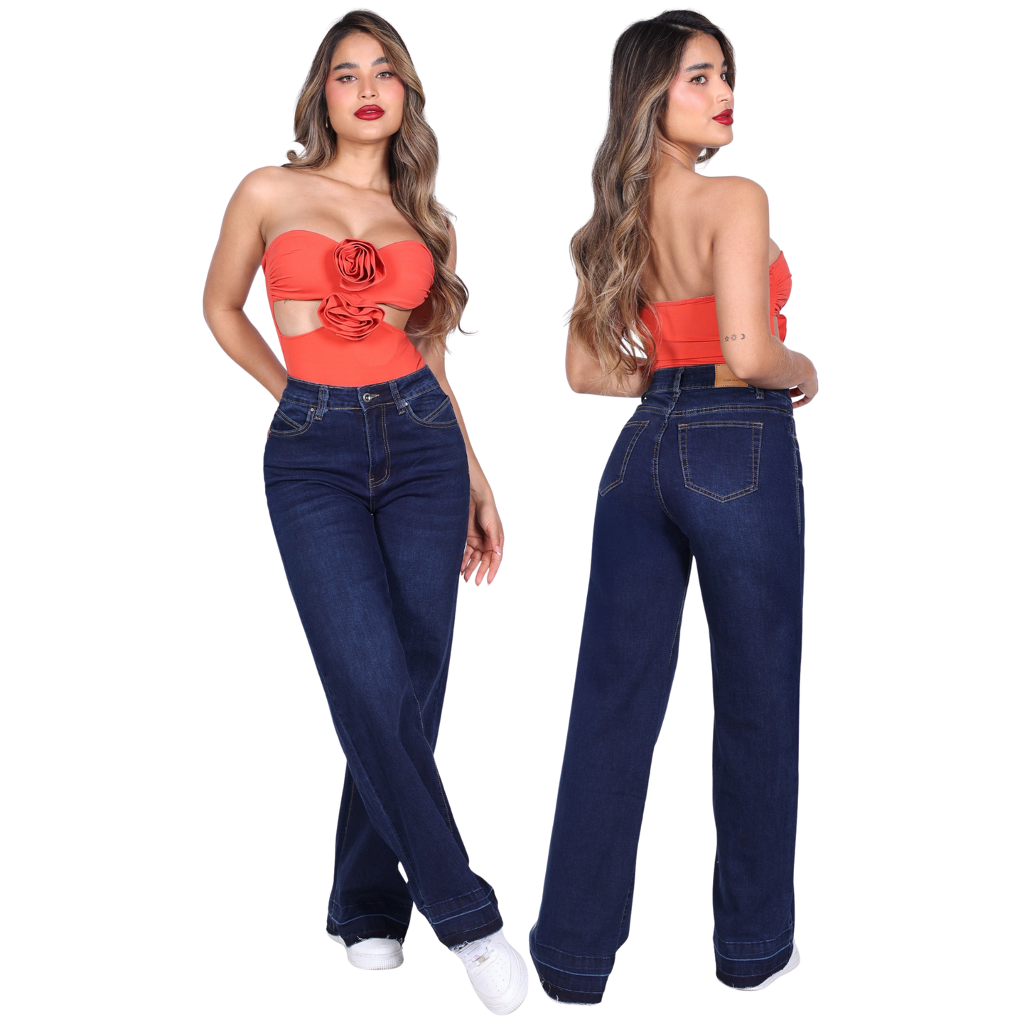 Wide Leg Jeans STL08 Dark Blue