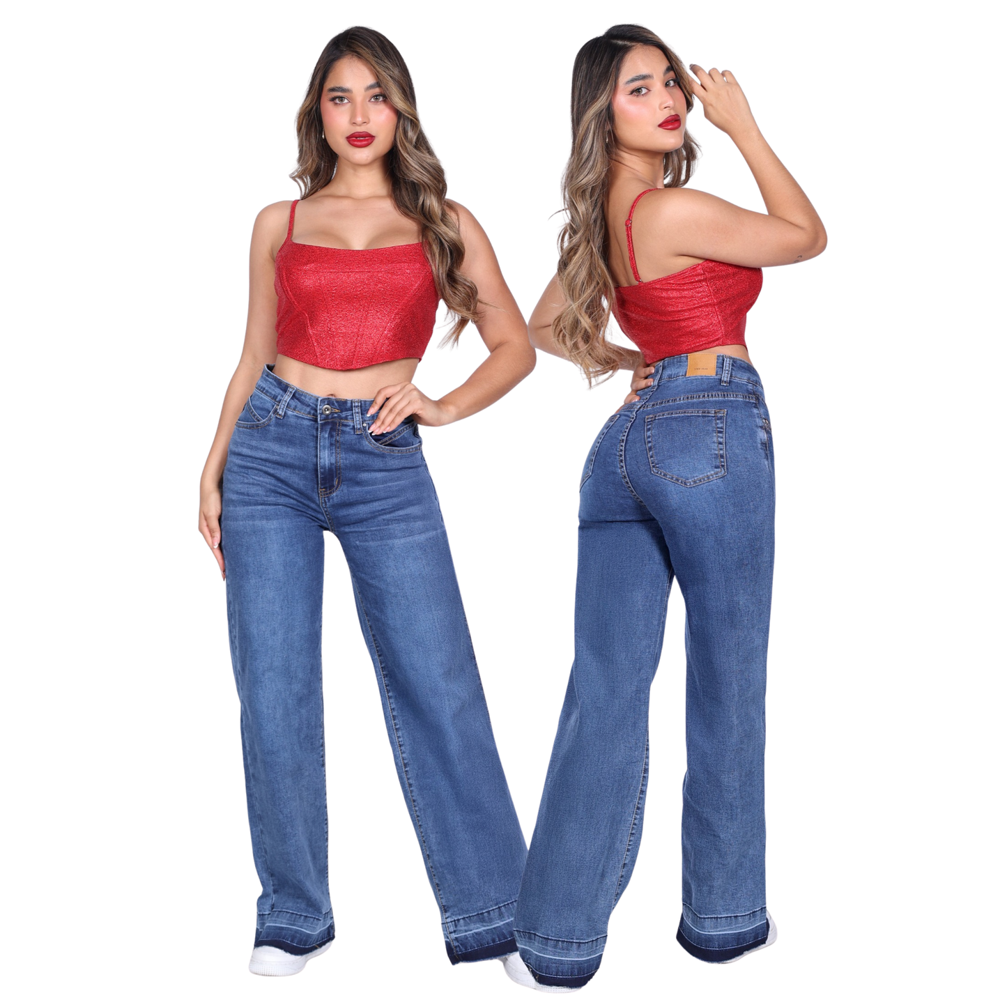 Wide Leg Jeans STL08 Medium Blue