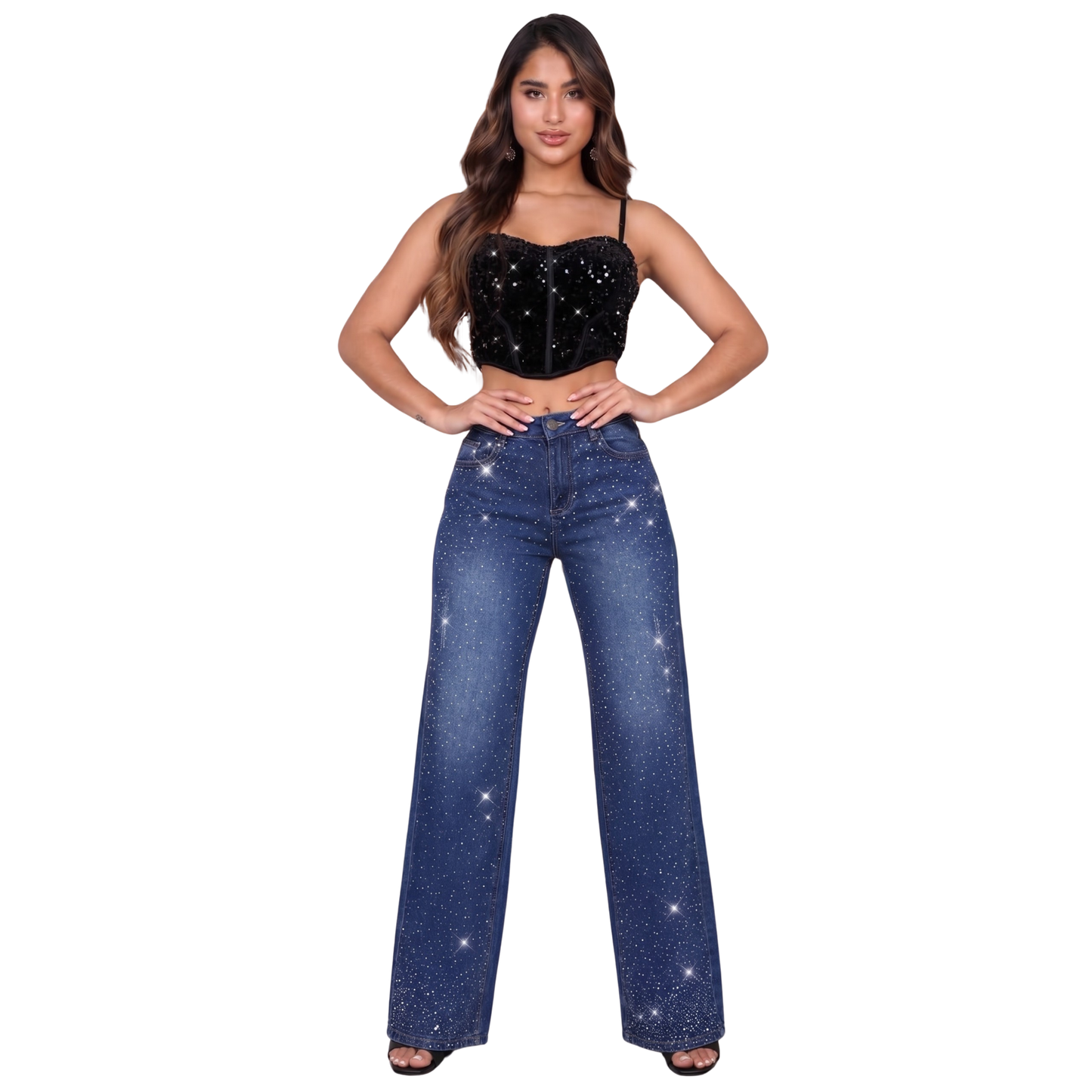 Wide Leg Jeans Brillos 201S