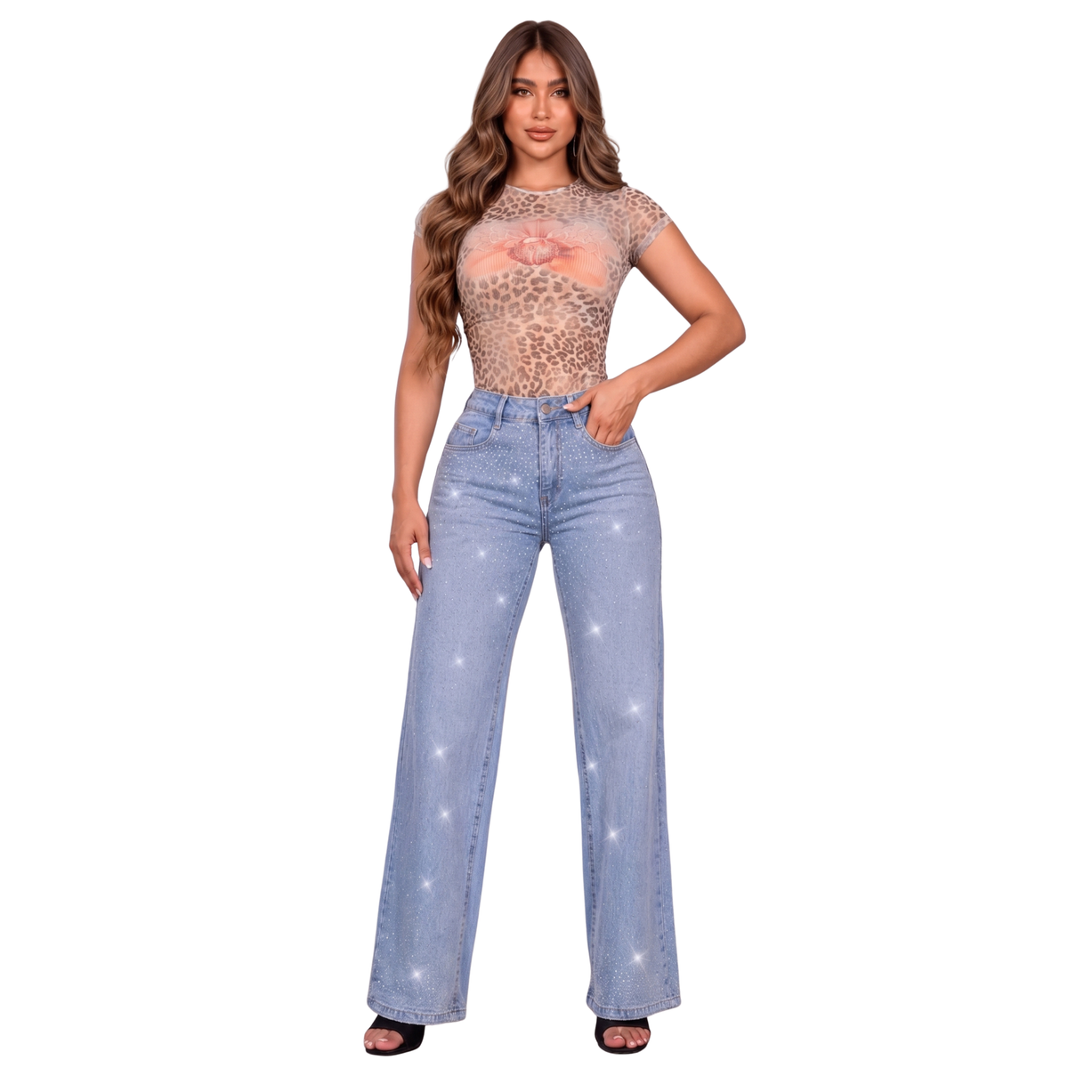 Wide Leg Jeans Brillos 205S