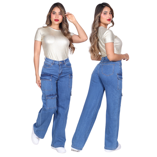 Jeans Cargo STL16 Medium Blue