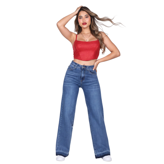 Wide Leg Jeans STL08 Medium Blue