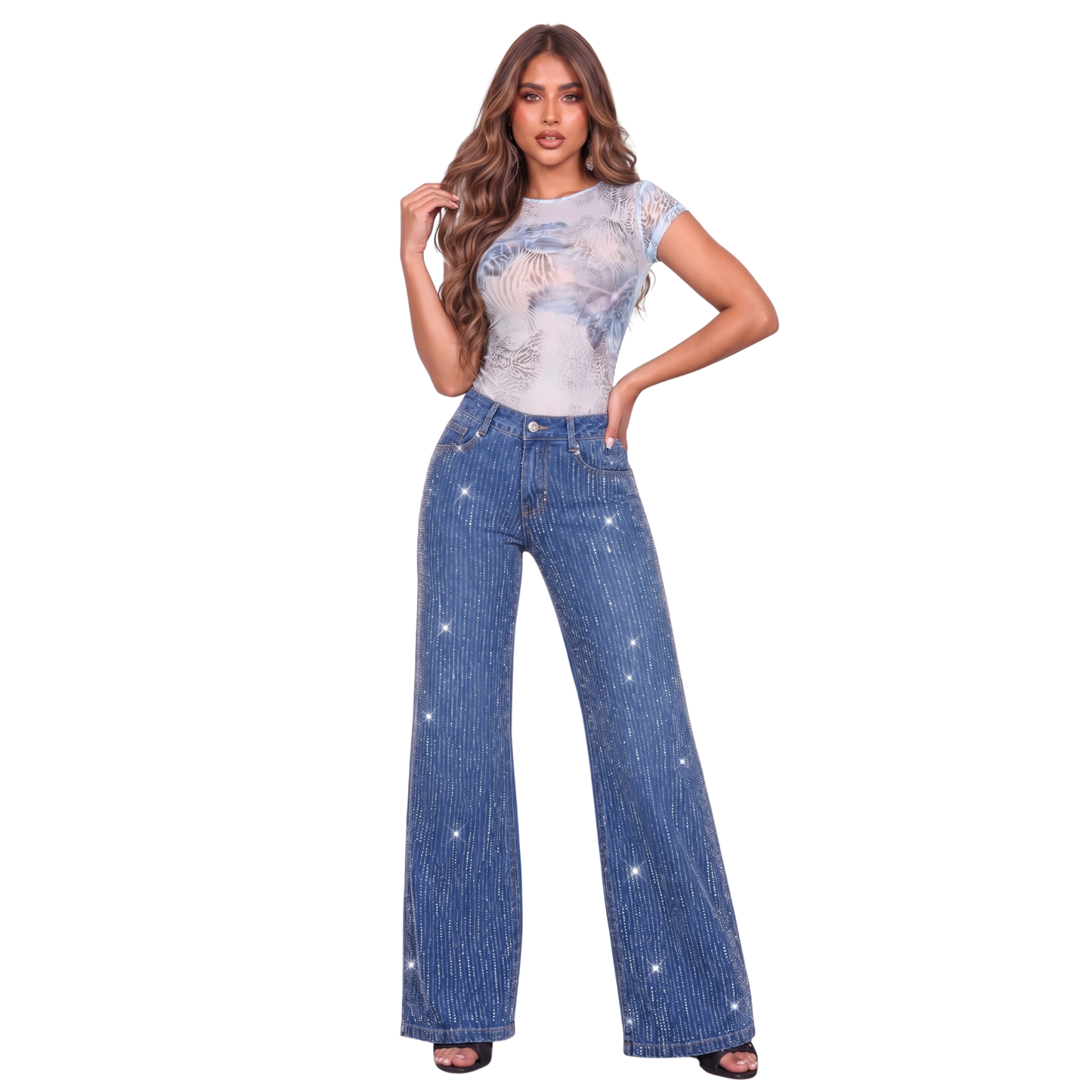 Wide Leg Jeans Brillos 206S