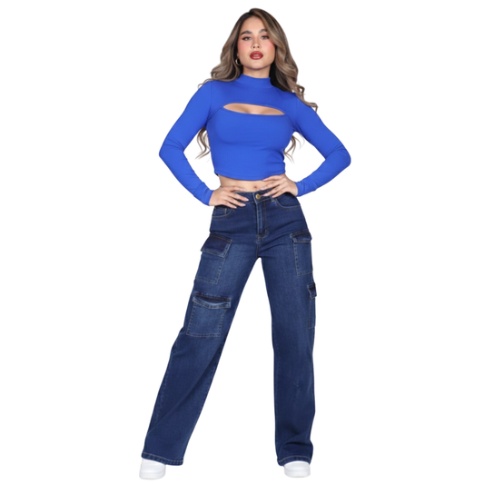 Jeans Cargo STL16 Dark Blue